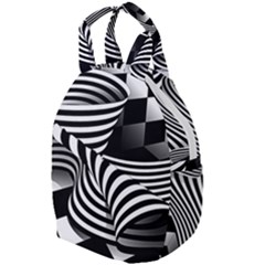 Op Art Black White Drawing Travel Backpacks