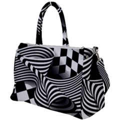 Op Art Black White Drawing Duffel Travel Bag