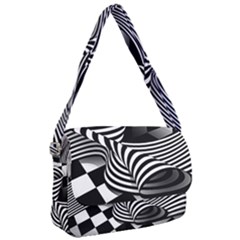 Op Art Black White Drawing Courier Bag