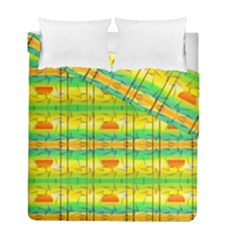 Birds Beach Sun Abstract Pattern Duvet Cover Double Side (full/ Double Size) by Pakrebo