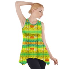 Birds Beach Sun Abstract Pattern Side Drop Tank Tunic by Pakrebo