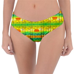 Birds Beach Sun Abstract Pattern Reversible Classic Bikini Bottoms by Pakrebo