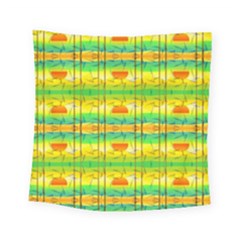 Birds Beach Sun Abstract Pattern Square Tapestry (small) by Pakrebo