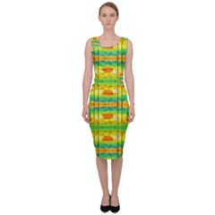 Birds Beach Sun Abstract Pattern Sleeveless Pencil Dress