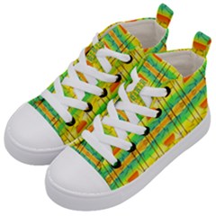 Birds Beach Sun Abstract Pattern Kids  Mid-top Canvas Sneakers