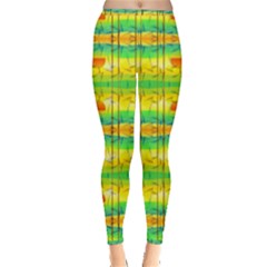 Birds Beach Sun Abstract Pattern Inside Out Leggings by Pakrebo