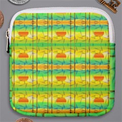 Birds Beach Sun Abstract Pattern Mini Square Pouch