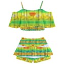 Birds Beach Sun Abstract Pattern Kids  Off Shoulder Skirt Bikini View2