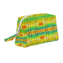 Birds Beach Sun Abstract Pattern Wristlet Pouch Bag (medium)