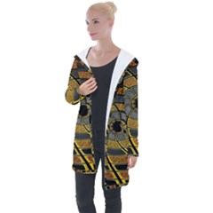 The Background Wallpaper Invoice Longline Hooded Cardigan