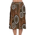 Abstract Background Brown Swirls Velvet Flared Midi Skirt View2