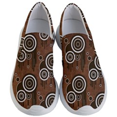 Abstract Background Brown Swirls Women s Lightweight Slip Ons by Pakrebo