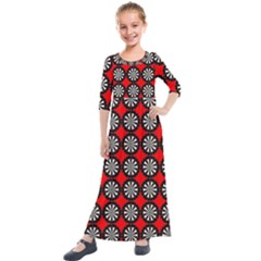 Darts Dart Board Board Target Game Kids  Quarter Sleeve Maxi Dress