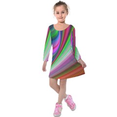 Illusion Background Blend Kids  Long Sleeve Velvet Dress by Pakrebo