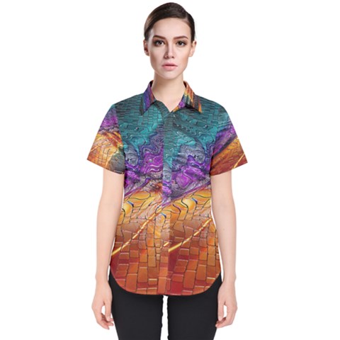 Graphics Imagination The Background Women s Short Sleeve Shirt by Pakrebo