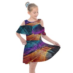 Graphics Imagination The Background Kids  Shoulder Cutout Chiffon Dress by Pakrebo