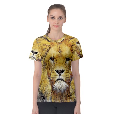 Lion Lioness Wildlife Hunter Women s Sport Mesh Tee by Pakrebo