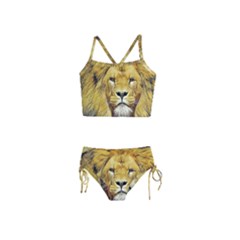 Lion Lioness Wildlife Hunter Girls  Tankini Swimsuit by Pakrebo