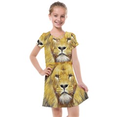 Lion Lioness Wildlife Hunter Kids  Cross Web Dress by Pakrebo