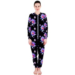 Flowers Pattern Background Lilac Onepiece Jumpsuit (ladies)  by Pakrebo