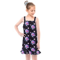 Flowers Pattern Background Lilac Kids  Overall Dress by Pakrebo