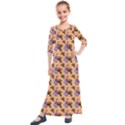 Flowers Girl Barrow Wheel Barrow Kids  Quarter Sleeve Maxi Dress View1