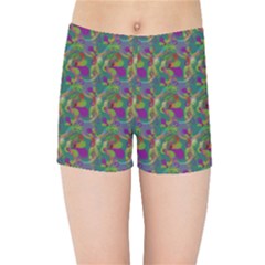 Pattern Abstract Paisley Swirls Kids  Sports Shorts by Pakrebo