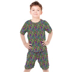 Pattern Abstract Paisley Swirls Kids  Tee And Shorts Set