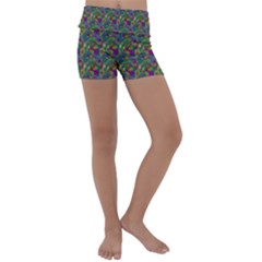 Pattern Abstract Paisley Swirls Kids  Lightweight Velour Yoga Shorts by Pakrebo