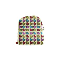 Ducklings Background Ducks Cute Drawstring Pouch (small) by Pakrebo