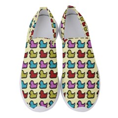 Ducklings Background Ducks Cute Women s Slip On Sneakers by Pakrebo