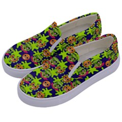 Smiley Background Smiley Grunge Kids  Canvas Slip Ons by Pakrebo