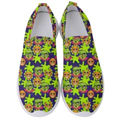 Smiley Background Smiley Grunge Men s Slip On Sneakers by Pakrebo