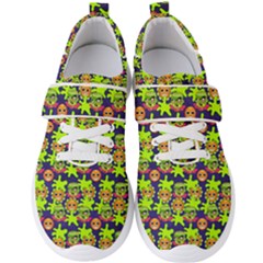 Smiley Background Smiley Grunge Men s Velcro Strap Shoes by Pakrebo