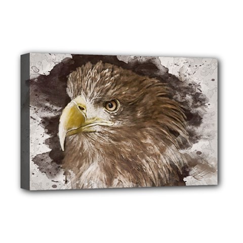 Sea Eagle Raptor Nature Predator Deluxe Canvas 18  X 12  (stretched) by Pakrebo