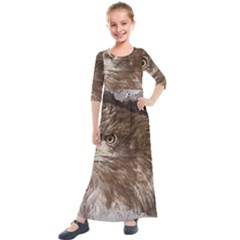 Sea Eagle Raptor Nature Predator Kids  Quarter Sleeve Maxi Dress by Pakrebo