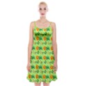 Holiday Tropical Smiley Face Palm Spaghetti Strap Velvet Dress View1