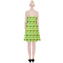 Holiday Tropical Smiley Face Palm Spaghetti Strap Velvet Dress View2