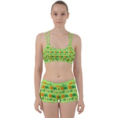 Holiday Tropical Smiley Face Palm Perfect Fit Gym Set by Pakrebo