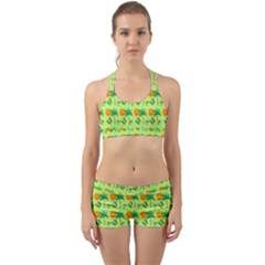 Holiday Tropical Smiley Face Palm Back Web Gym Set by Pakrebo