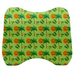 Holiday Tropical Smiley Face Palm Velour Head Support Cushion by Pakrebo