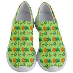 Holiday Tropical Smiley Face Palm Women s Lightweight Slip Ons by Pakrebo