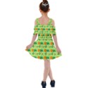 Holiday Tropical Smiley Face Palm Kids  Shoulder Cutout Chiffon Dress View2