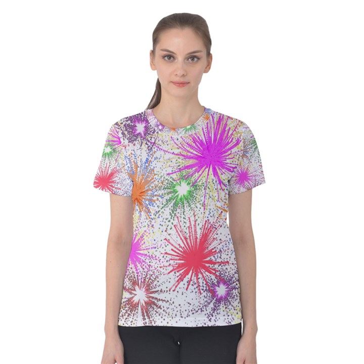 Star Dab Farbkleckse Leaf Flower Women s Cotton Tee