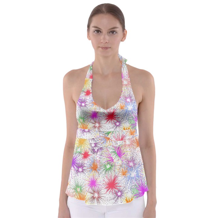 Star Dab Farbkleckse Leaf Flower Babydoll Tankini Top