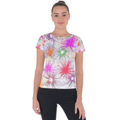 Star Dab Farbkleckse Leaf Flower Short Sleeve Sports Top 