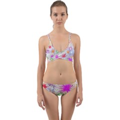 Star Dab Farbkleckse Leaf Flower Wrap Around Bikini Set