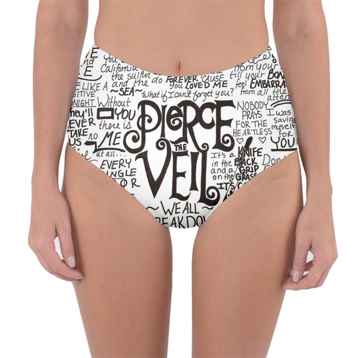 Pierce The Veil Music Band Group Fabric Art Cloth Poster Reversible High-Waist Bikini Bottoms