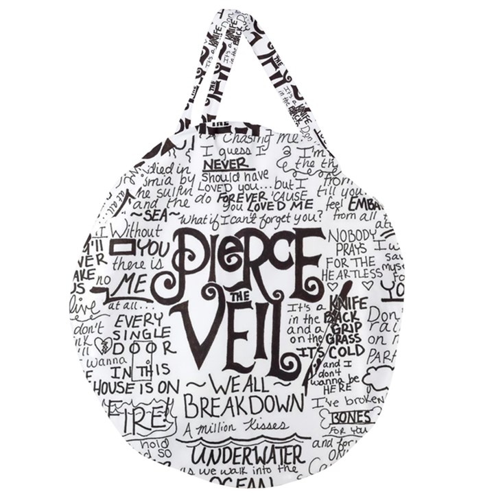 Pierce The Veil Music Band Group Fabric Art Cloth Poster Giant Round Zipper Tote