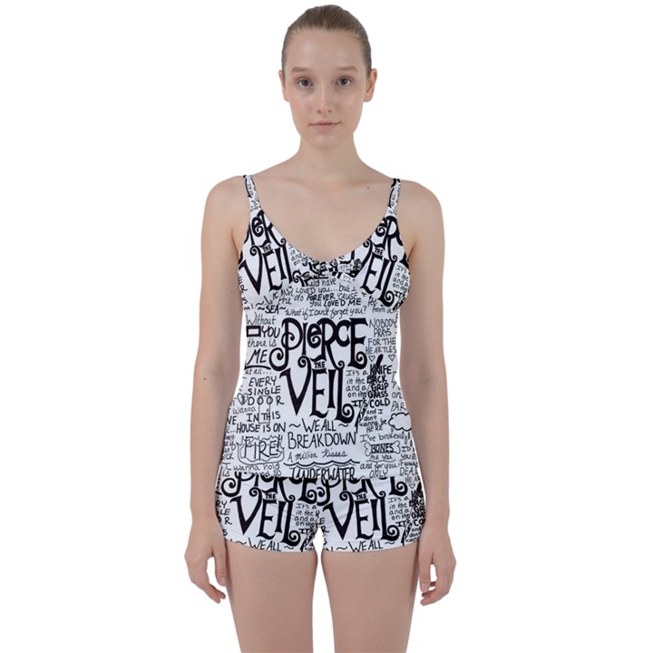 Pierce The Veil Music Band Group Fabric Art Cloth Poster Tie Front Two Piece Tankini